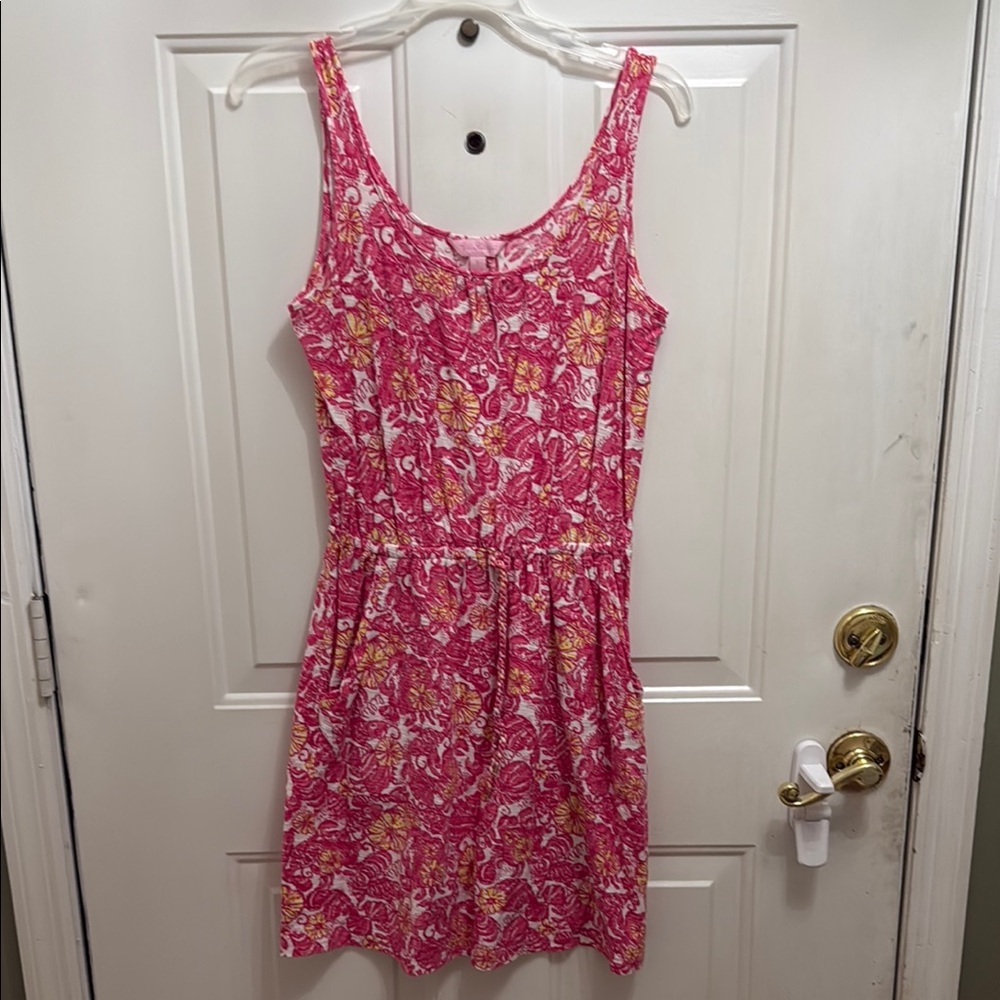 Floral Pink Sleeveless Dress